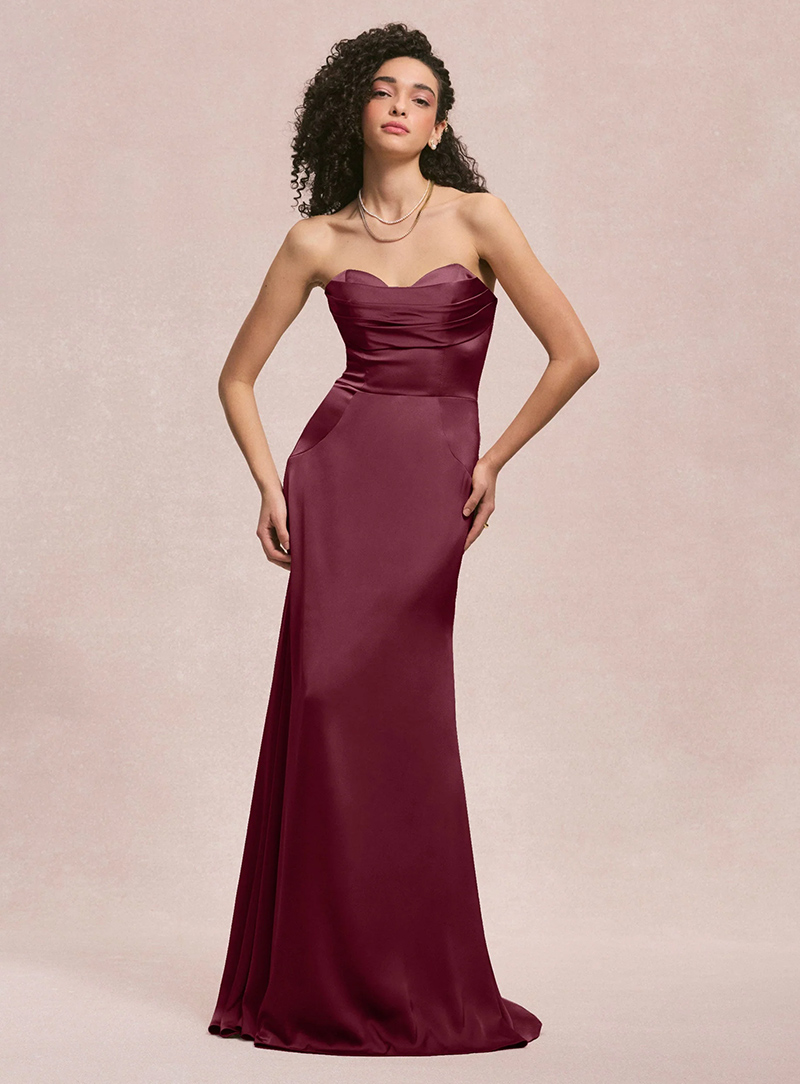 Abito da cerimonia Mori Lee con drappeggio e scollatura a cuore