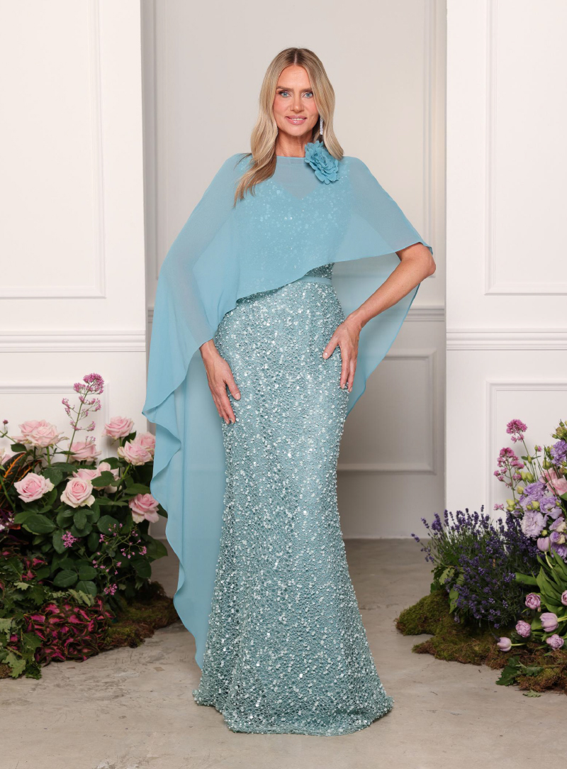 Abito da sera con paillettes luminose Bianca Brandi