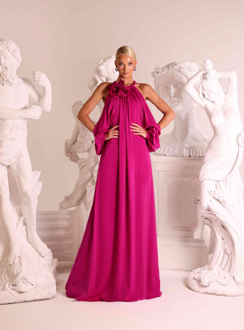 Abito da sera in satin Fabiana Ferri