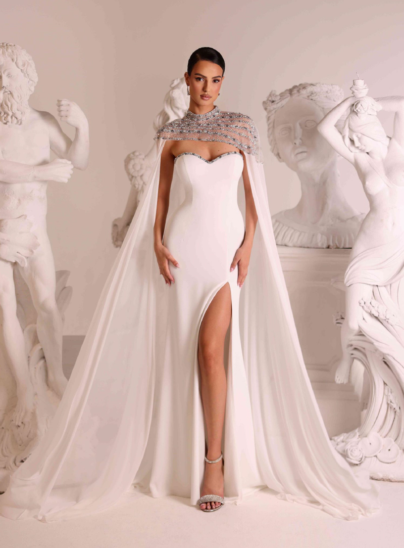 Abito con scollo a cuore e spacco laterale Fabiana Ferri