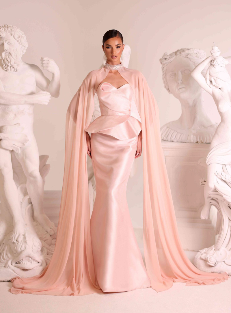 Abito a sirena in satin lucido Fabiana Ferri